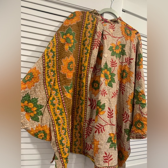 NWT Kantha Bae oversized cotton top boho hippie oversized floral maximalist - Picture 6 of 6